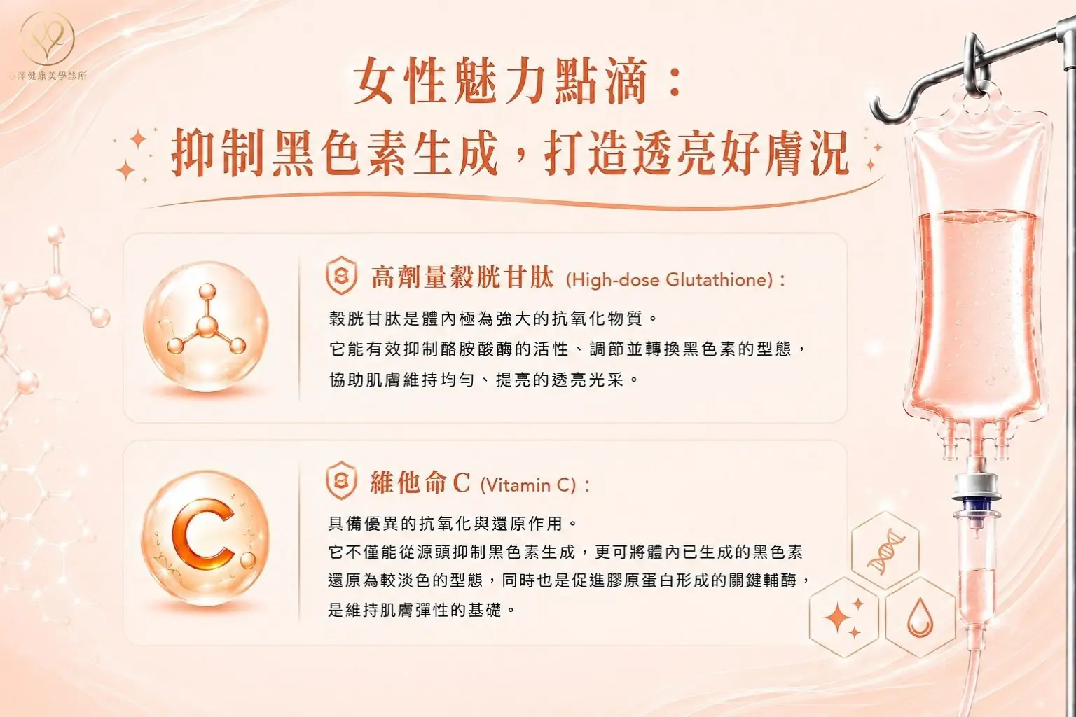 女性魅力點滴原理（一）：抑制黑色素生成，打造透亮好膚況