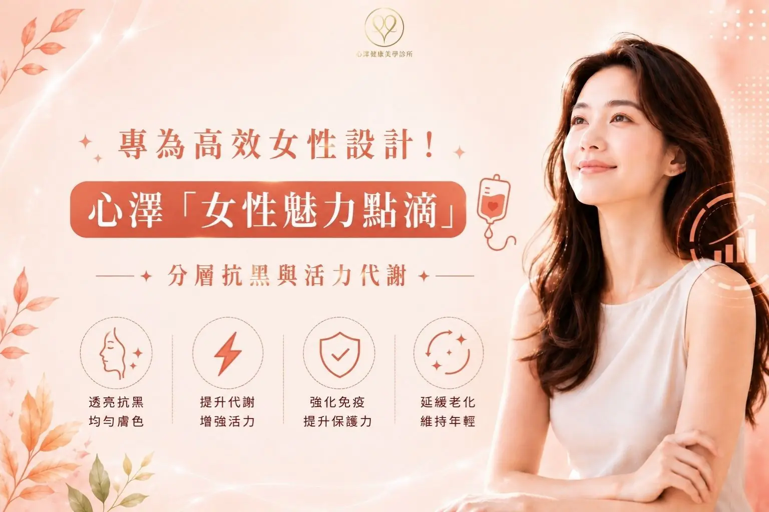 專為高效女性設計！ 「女性魅力點滴」 分層抗黑與活力代謝 