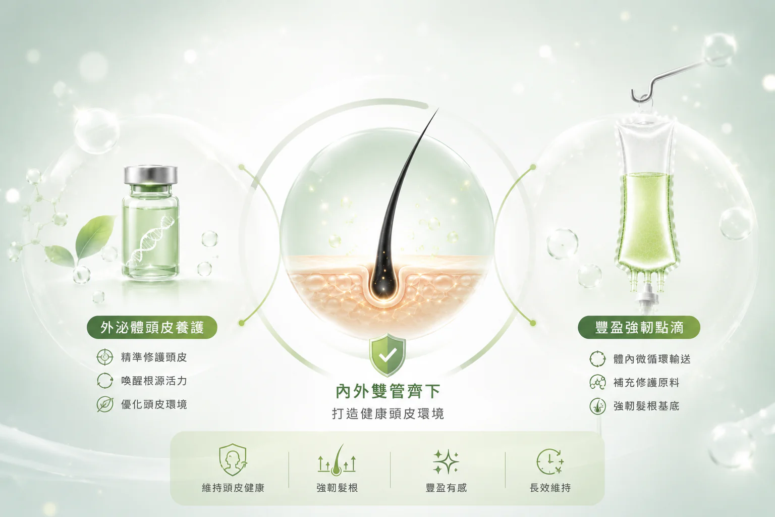 搭配外泌體頭皮養護，維持頭皮健康狀態