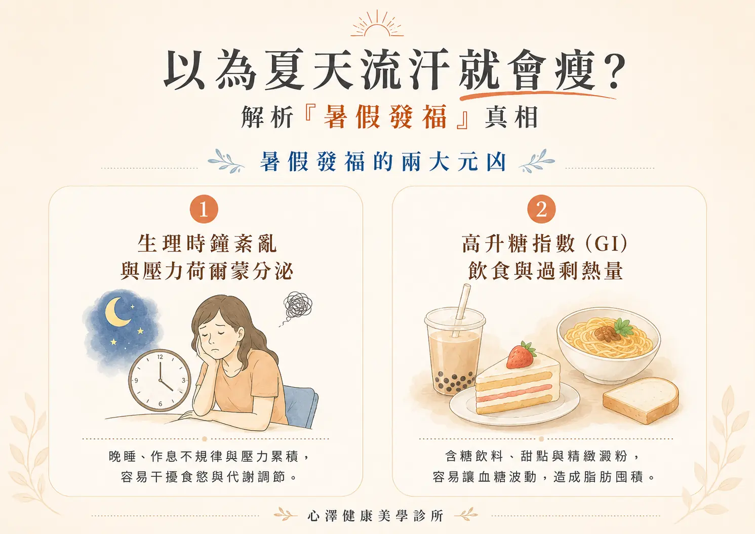 暑假發福的兩大元凶:跟著孩子熬夜、飲食跟著超標