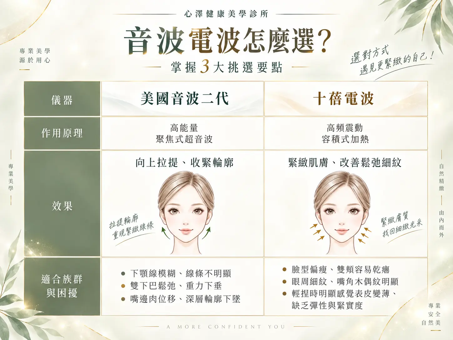 音波電波怎麼選? 輪廓支撐 vs. 皮膚鬆弛